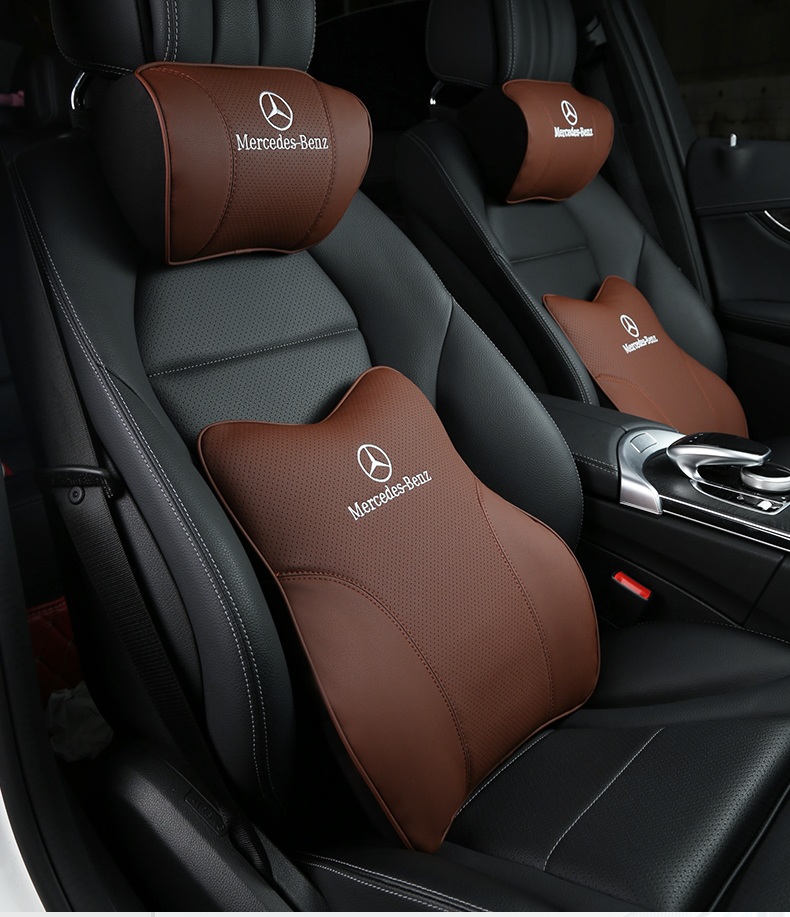 奔驰汽车头枕迈巴赫s级护颈枕头车用座椅靠枕记忆闪电客棉腰靠垫一对