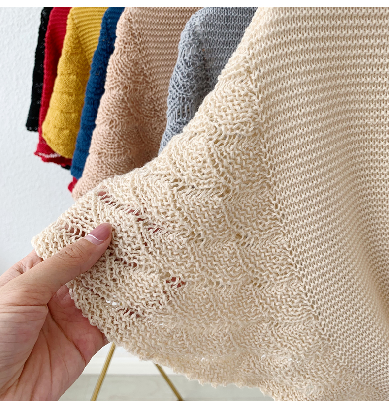 时尚新款鱼尾纹外搭小披肩夏季空调房护肩颈红色