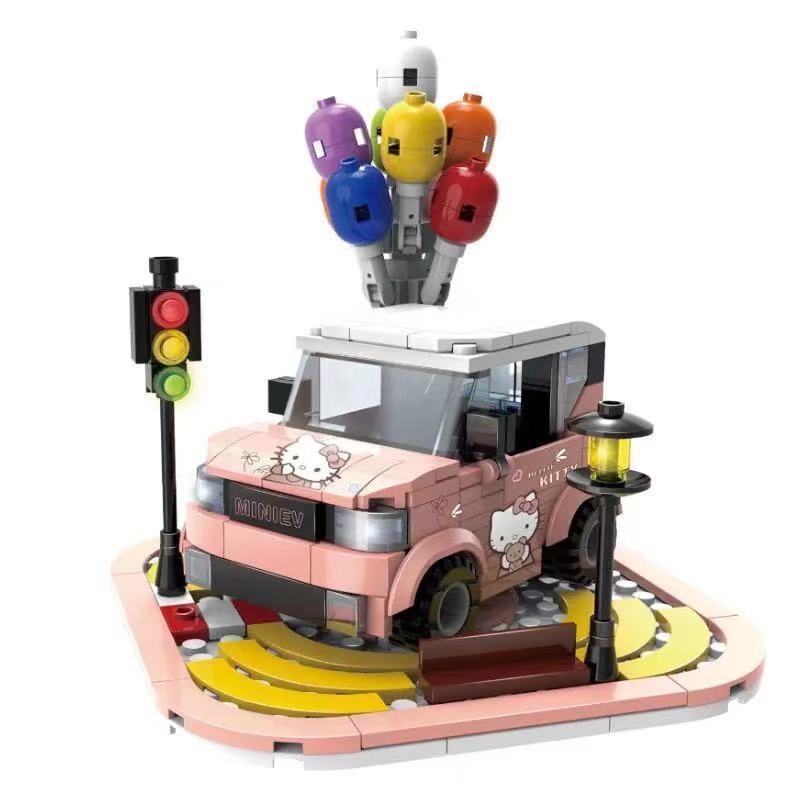 兼容乐高五菱宏光mini仿真装饰汽车益智拼装积木男孩女孩玩具礼物