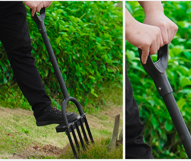 ping翻地松土挖土神器深翻器全钢耙省力开荒户外翻地叉子锄头农用工具