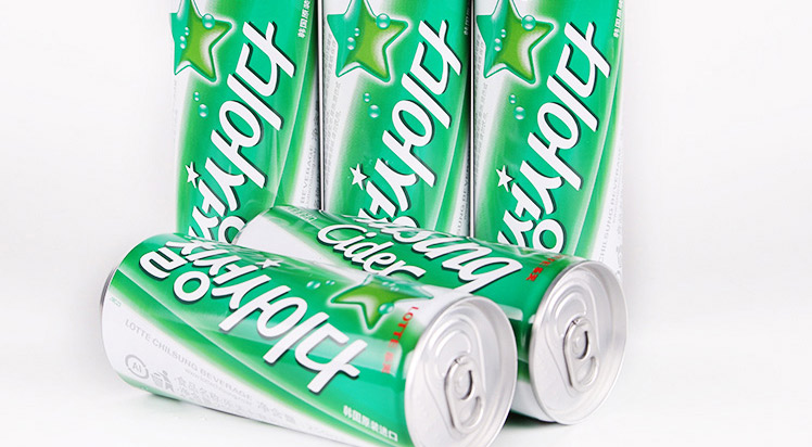 韩国进口 乐天(lotte)七星冰柠檬味汽水碳酸饮料250ml*30罐整箱