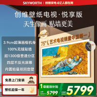 创维壁纸电视悦享版 75英寸 75AC11H 超薄无缝贴墙 一级能效 Mini LED 内置回音壁 不反光电视