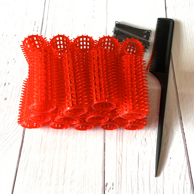 空气刘海老式怀旧大波浪刺猬发卷带齿大卷发夹塑料发卷筒大号卷发筒一