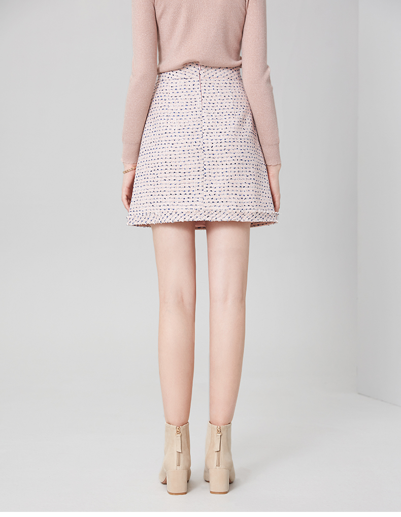 晚白2020秋冬新品通勤简约百搭修身高腰小a裙配靴短裙半裙身裙女