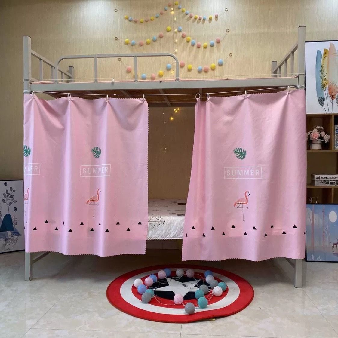 学生宿舍床帘上铺男下铺女遮光寝室架子床挡风布帘北欧风简约隔帘五折