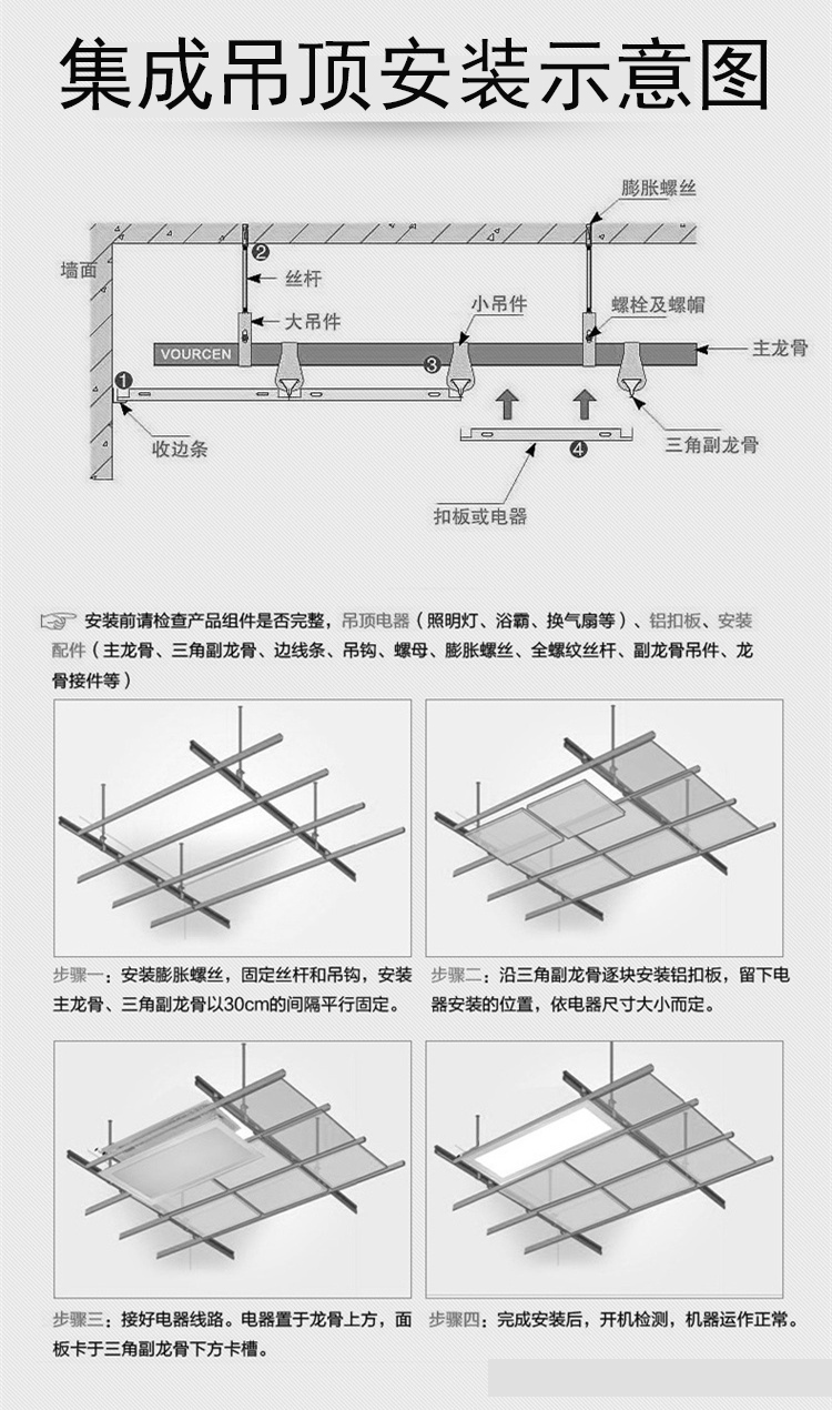 pvc吊顶安装方法图片