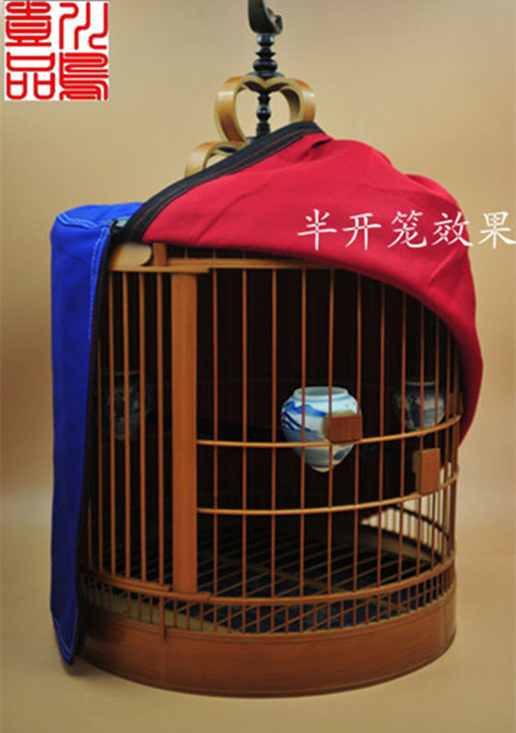 画眉鸟川笼标准笼衣笼布双层双色鸟笼衣笼罩特价蓝色