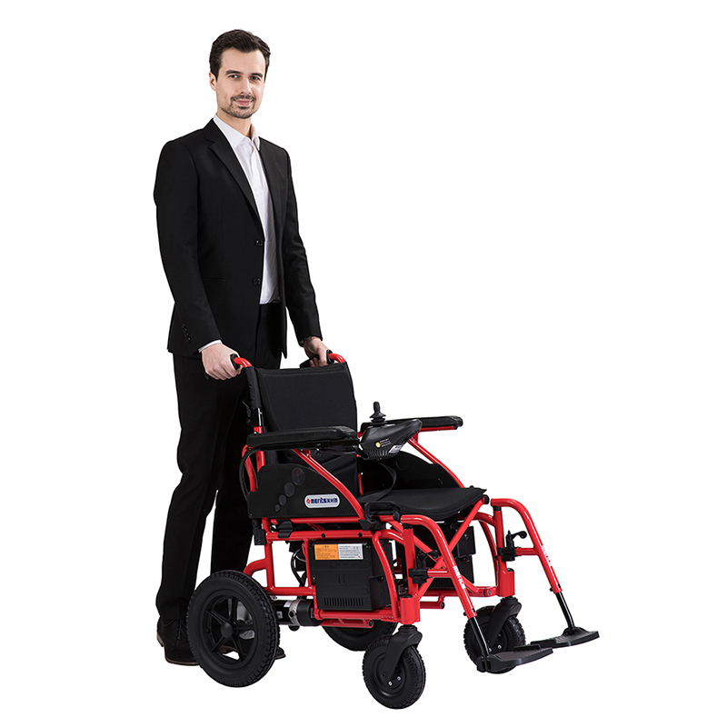 美利驰(merits)p108电动轮椅轻便折叠锂电池全进口配置电磁刹车松手即