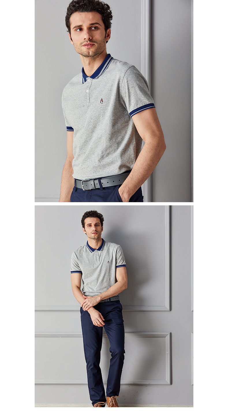 hushpuppies暇步士男装2019夏净色全棉男士t恤pd28356d