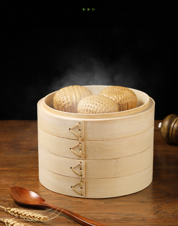 锐佳(ruijia)厨房小工具61378 竹编蒸笼小笼包饺子包子手工蒸屉盖加深