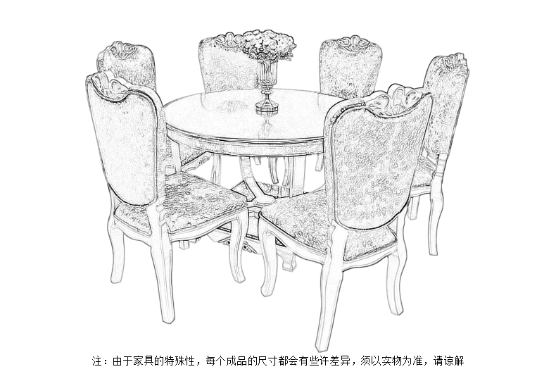 欧式餐桌椅组合家用圆形饭桌简欧轻奢圆桌转盘美式实木餐桌46人