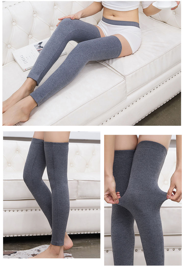 加长羊绒护膝保暖男女士护腿老寒腿冬季加厚护小腿中老年长防寒xl灰