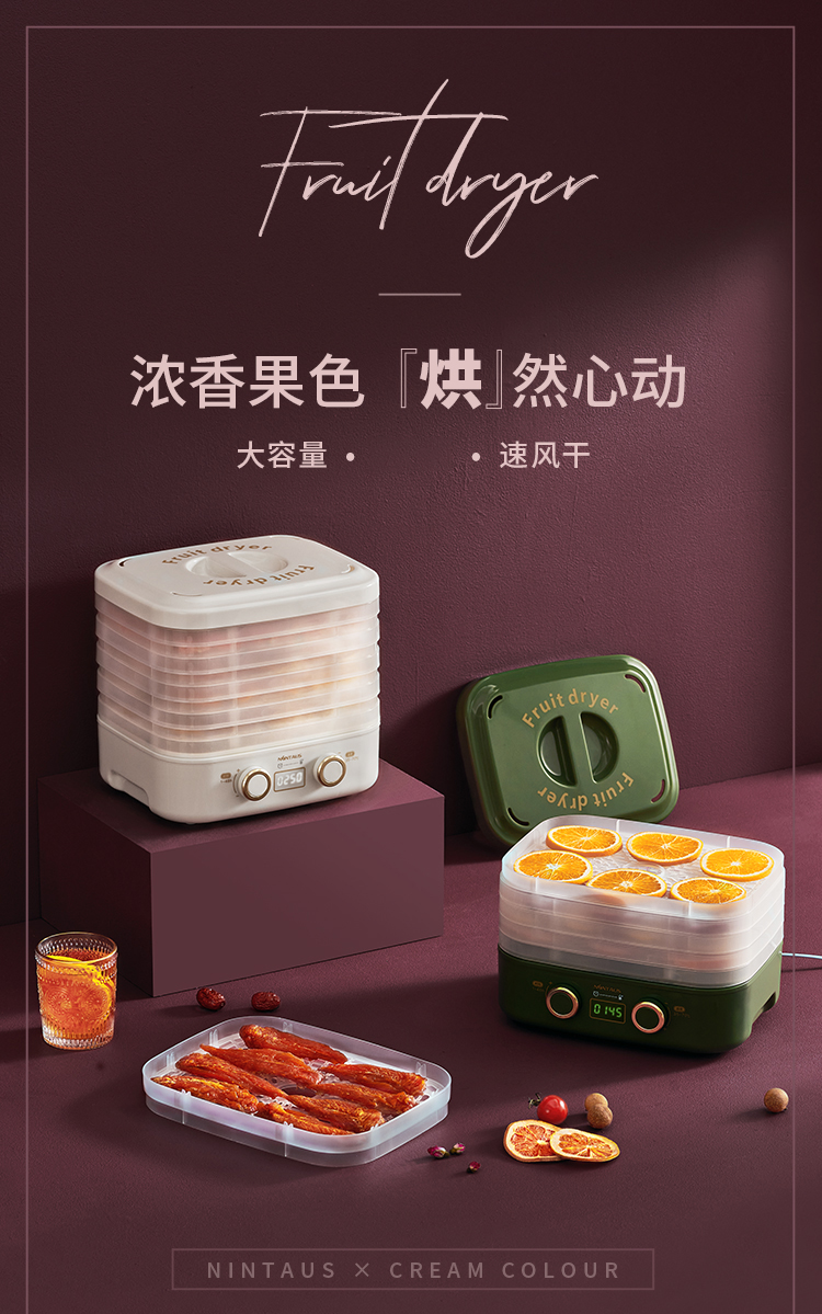 金正(nintaus)干果机 白色 食品风干机 家用小型水果肉类宠物零食烘干