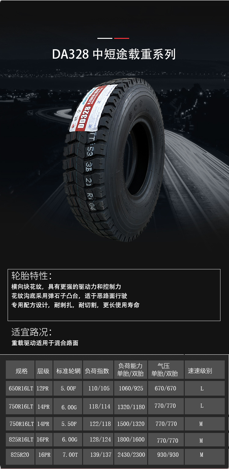银宁全钢轻卡轮胎825r16lt16prdd328驱动轮
