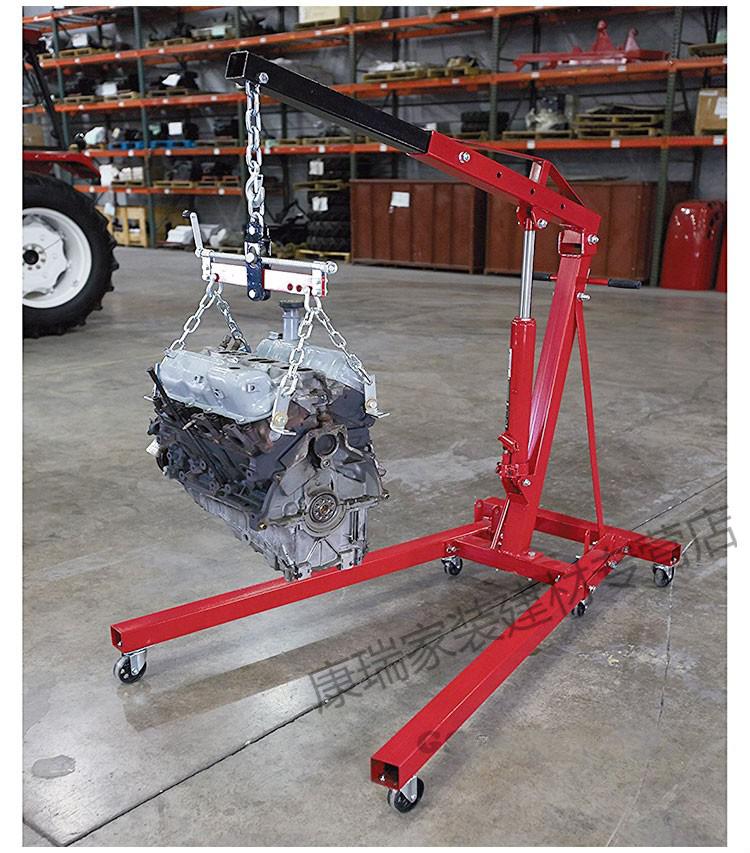 定做汽车发动机吊架平衡架定制2t3t折叠吊机手动液压引擎吊架移动吊车