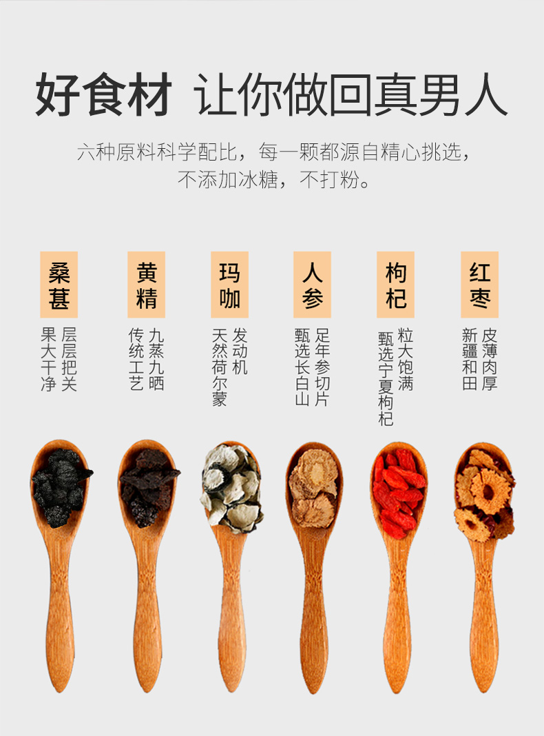 张太和人参五宝茶250g男性持久滋补养肾茶枸杞黄精红枣玛咖