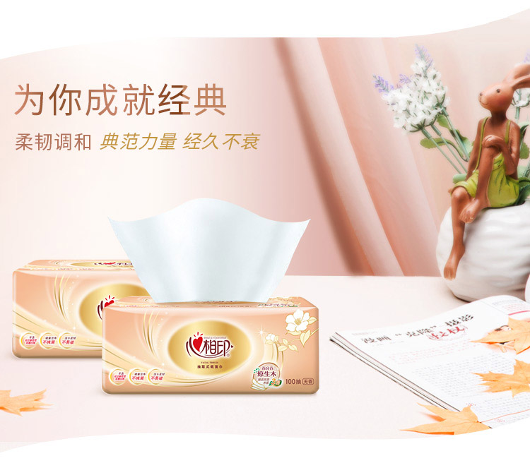 心相印抽纸 经典金装系列三层100抽*24包 s码软包抽纸餐巾纸面巾纸