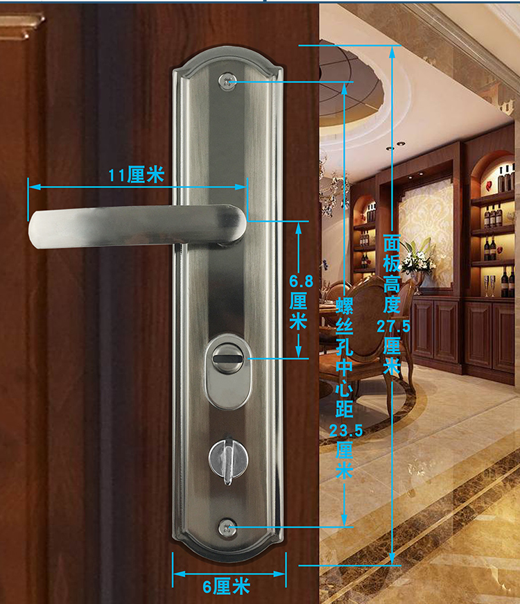 定做防盗门锁套装天地锁把手锁大门锁通用型木门锁门锁三件套