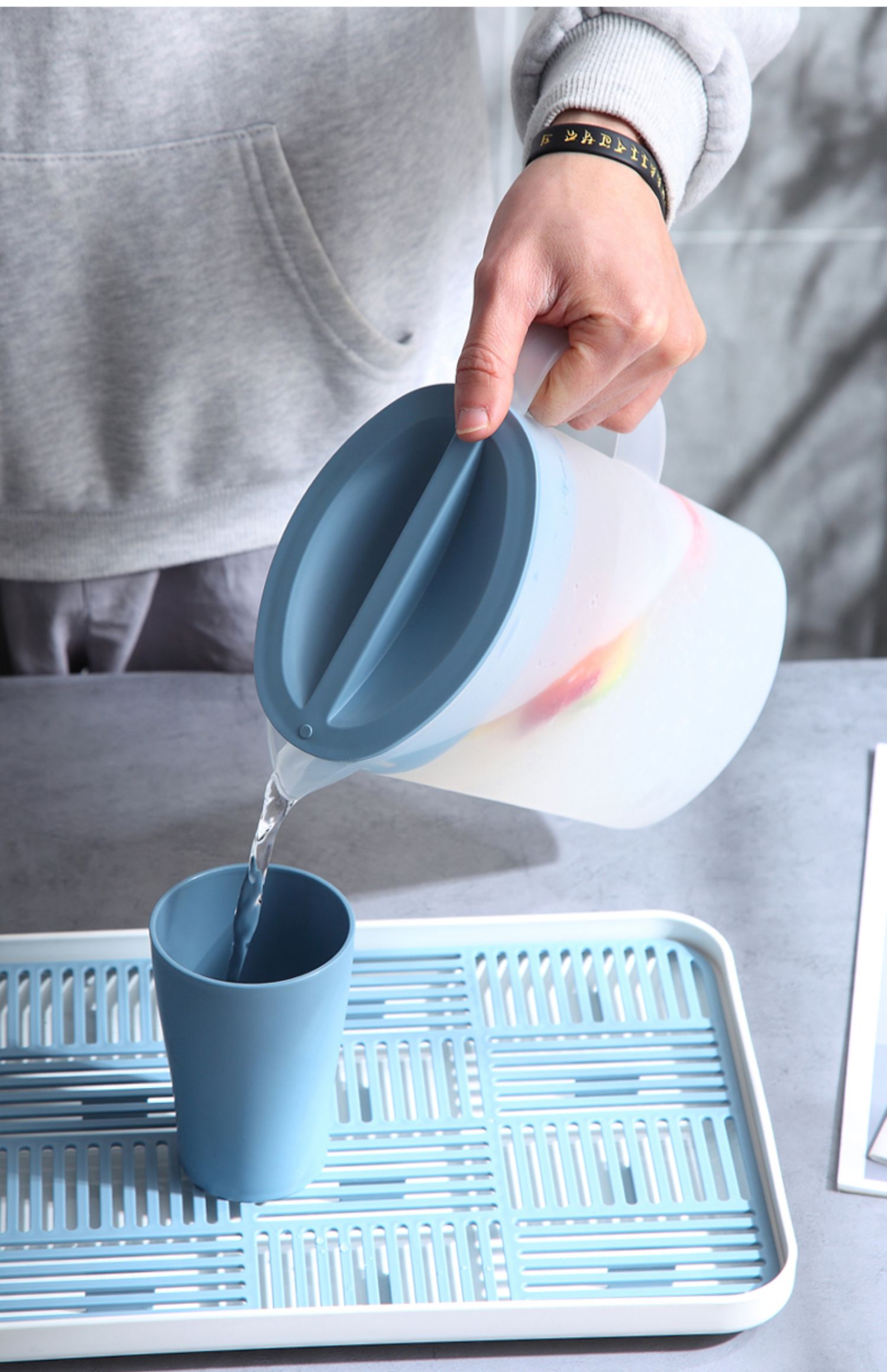 器皿020l yicheng北欧冷水壶家用大容量凉水壶日式塑料冷水杯套装可