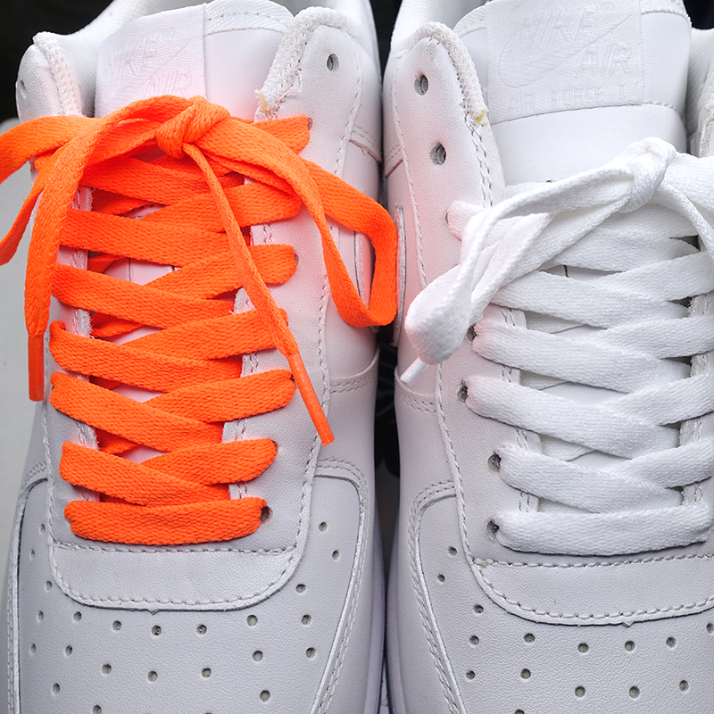 flatx原装af1airforce1空军一号适用8mm扁鞋带纯白黑红蓝橙粉同款160