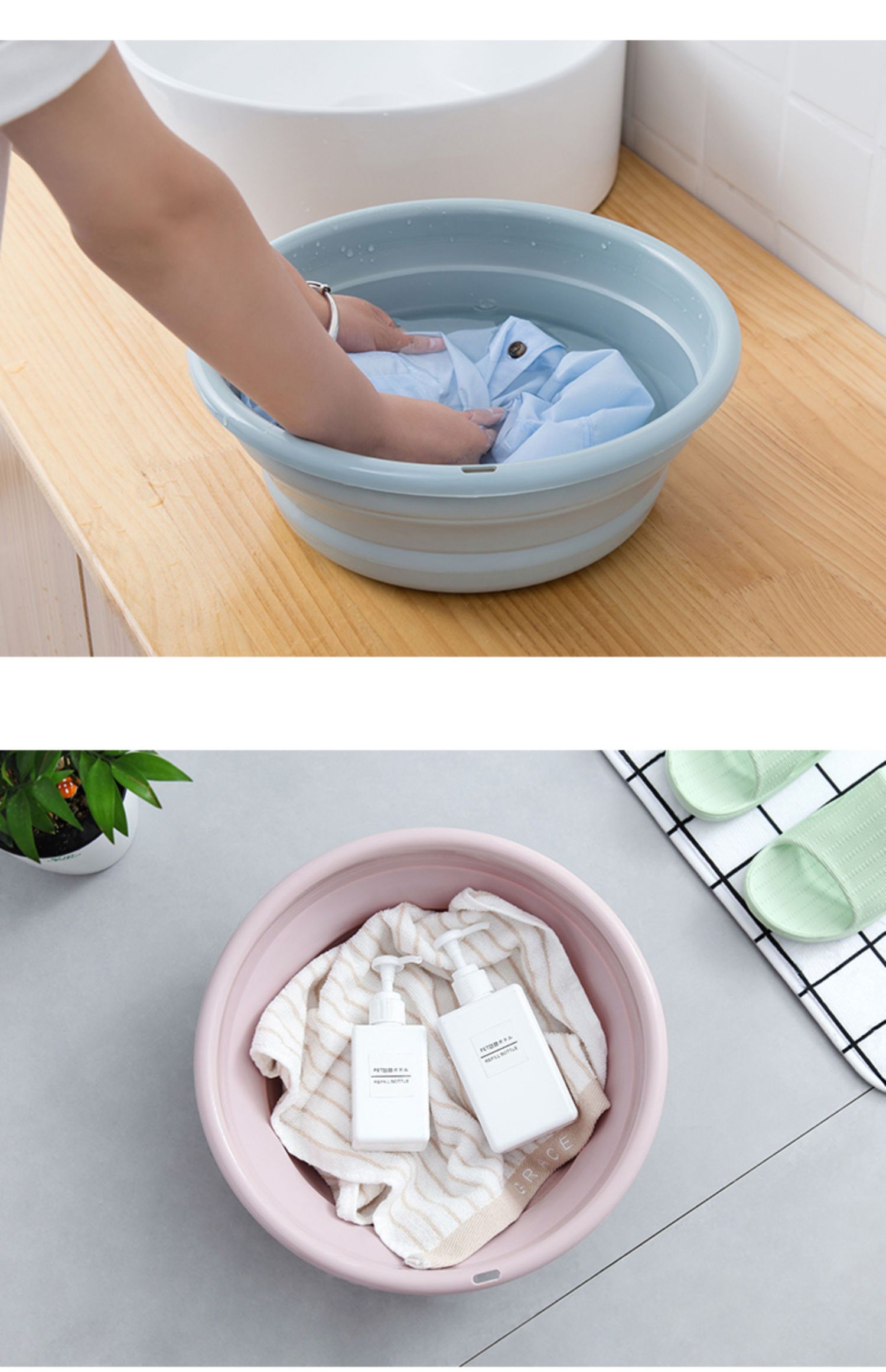 创意可折叠盆洗脸盆塑料家用洗衣盆便携式旅行户外水盆加厚盆子