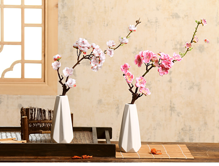 《【花 花瓶】仿真梅花桃花套装绢花花艺客厅摆设插花假花创意装饰 单