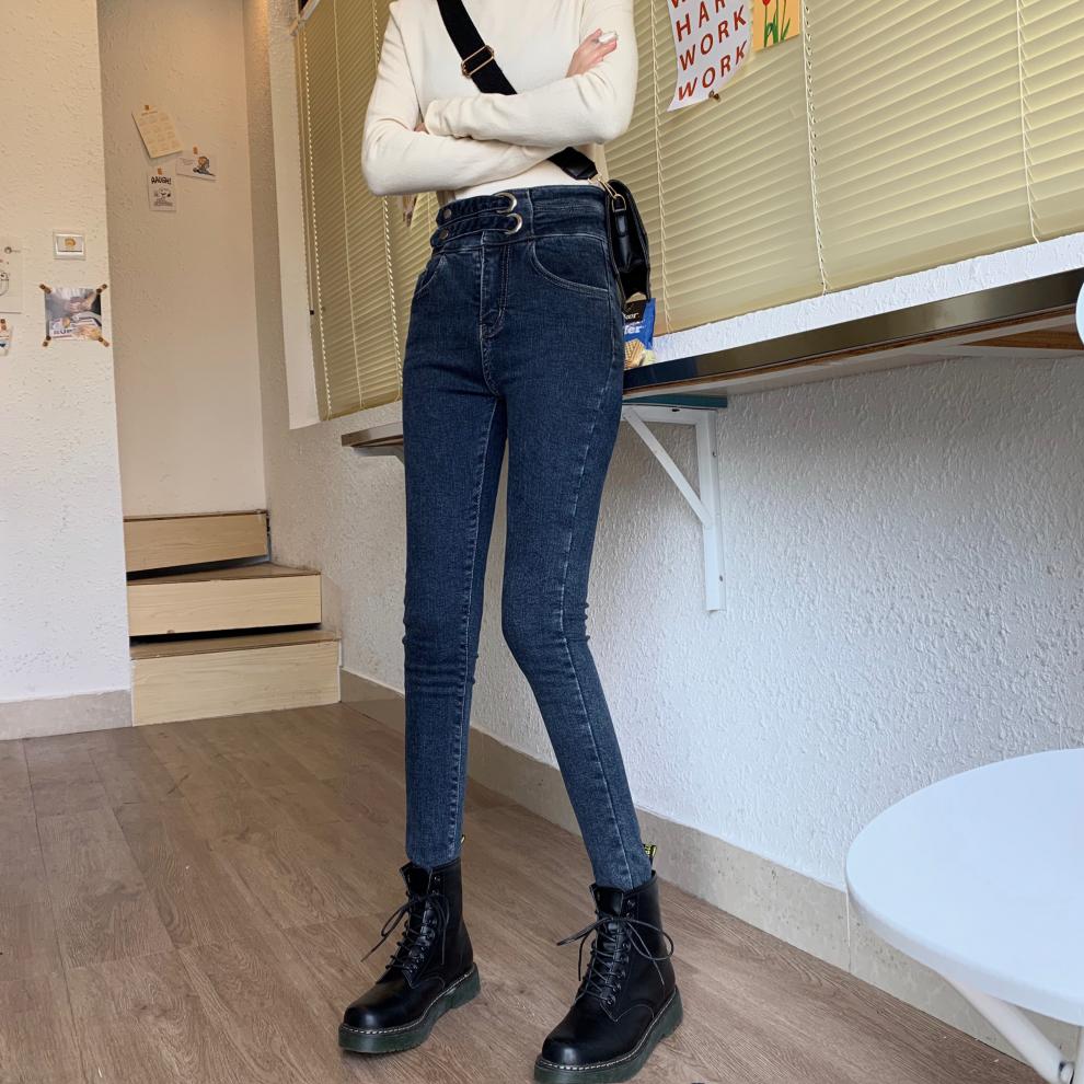 珂卡慕kekamu女士女生小脚牛仔裤女春款子2020新款网红款韩版ins超火