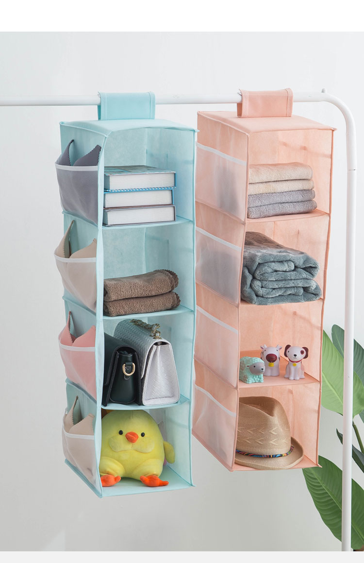 悬挂式立体多功能内衣收纳袋无纺布挂袋整理袋家用衣服多层置物袋y