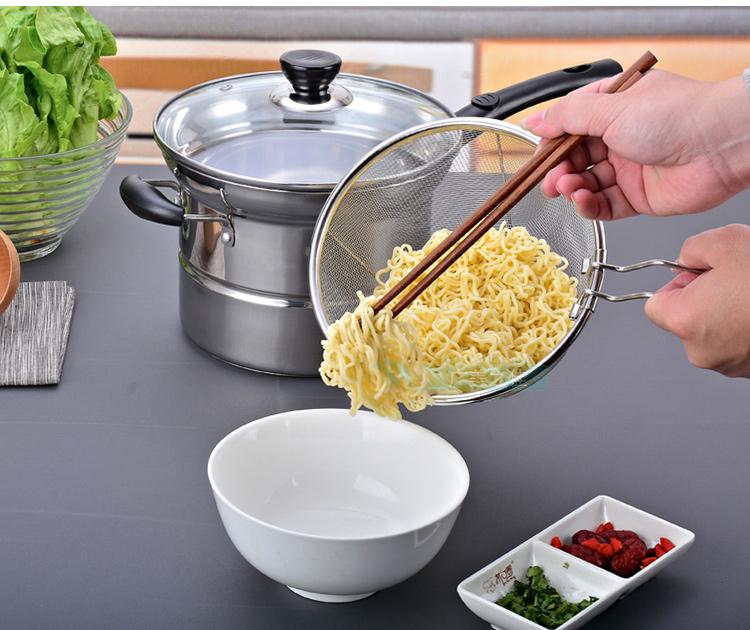 不锈钢多功能煮面条锅小奶锅加厚复底汤锅小蒸锅磁炉煤