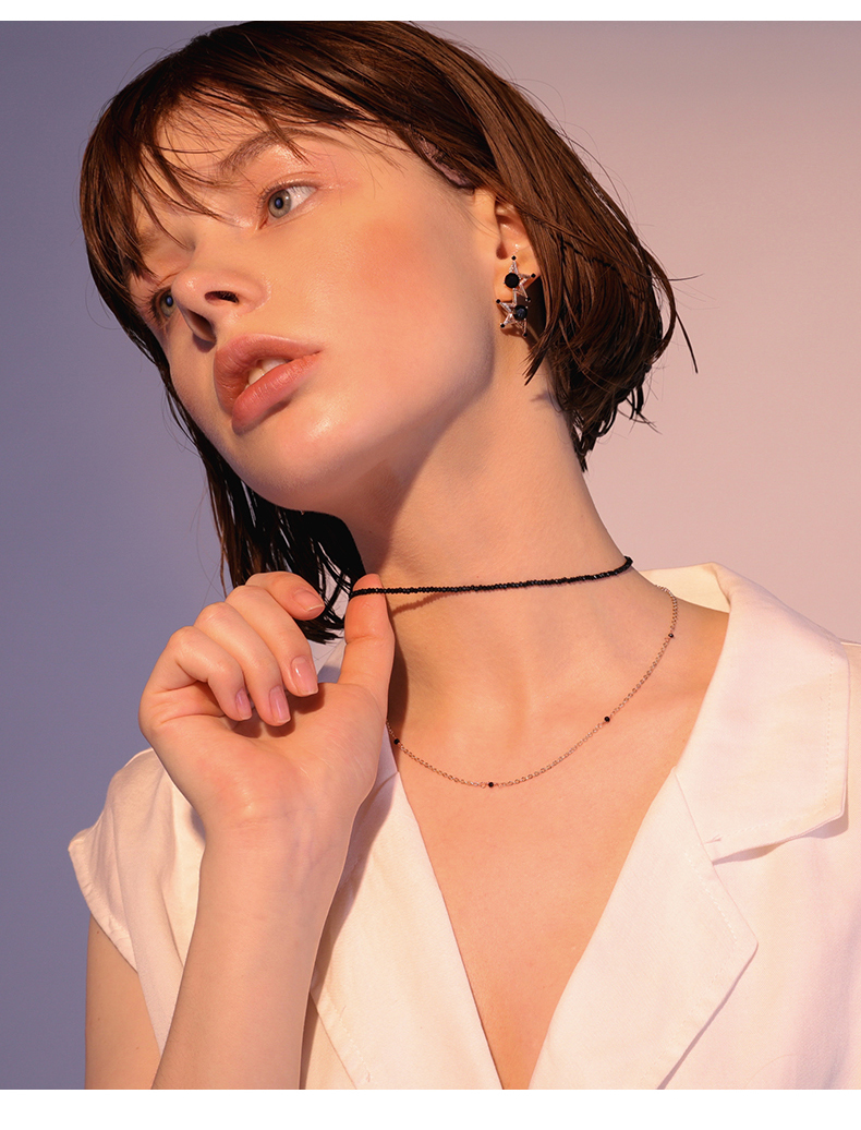 韩国项圈choker项链女锁骨链双层毛衣链简约脖子饰品项