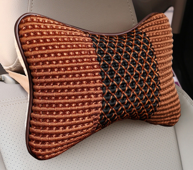 汽车头枕冰丝颈枕一对装闪电客车用头枕护颈枕靠枕透气枕头内饰汽车