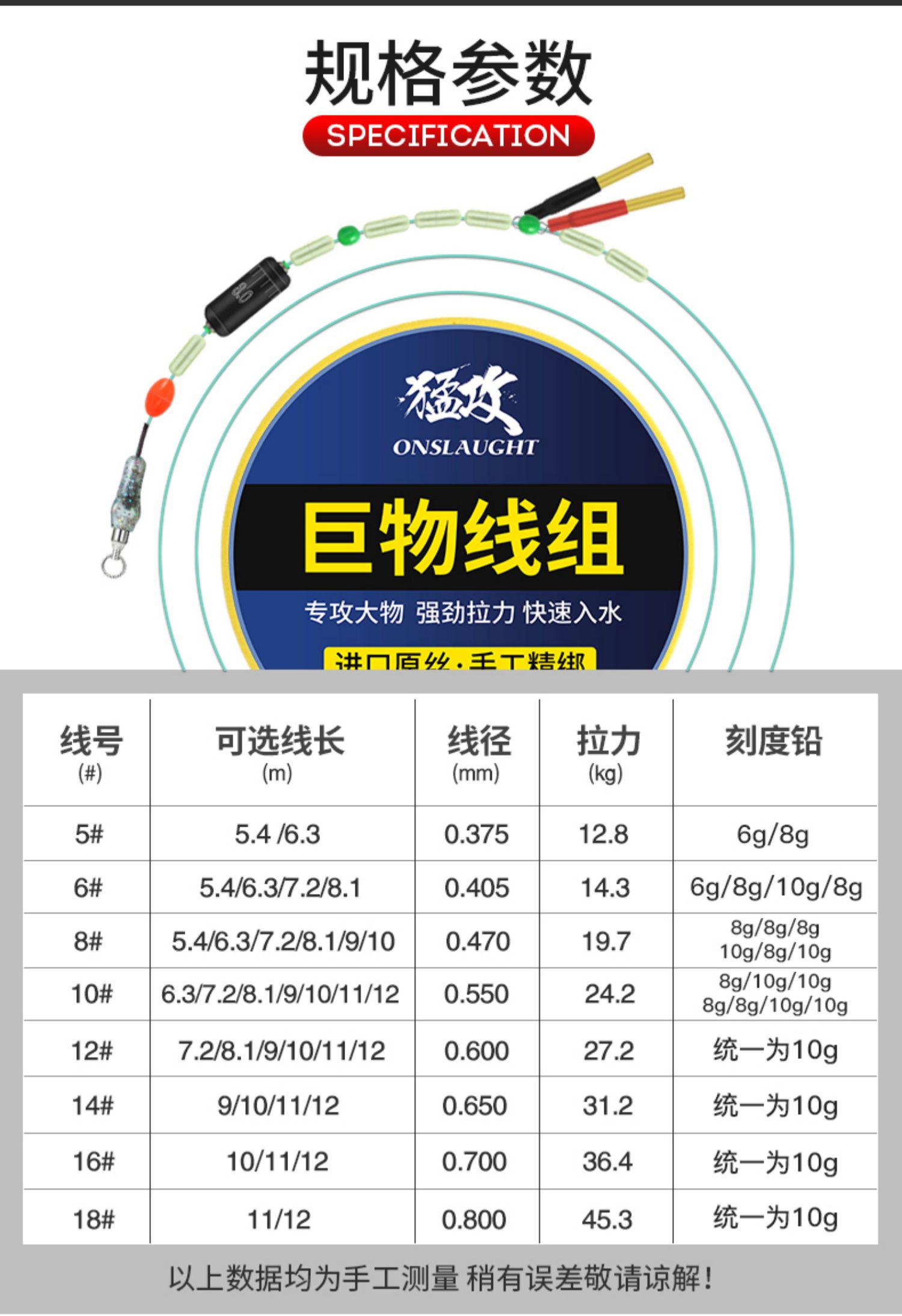 《猛攻大物线组成品组合套装全套钓大鱼青鱼巨物主线组加固草鱼钓线