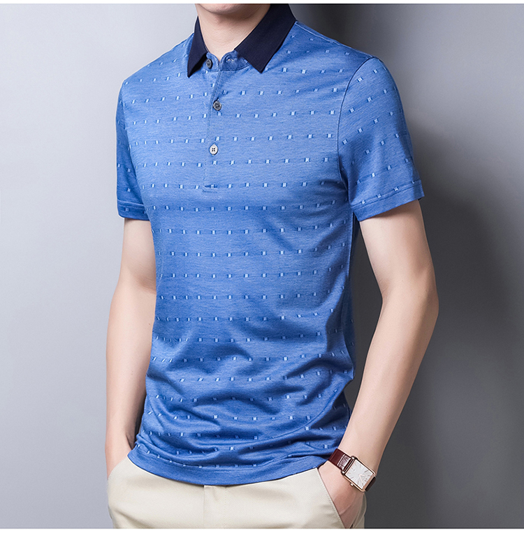 莱诗伯特桑蚕丝男士短袖t恤夏季中年短袖上衣356【价格 图片 品牌