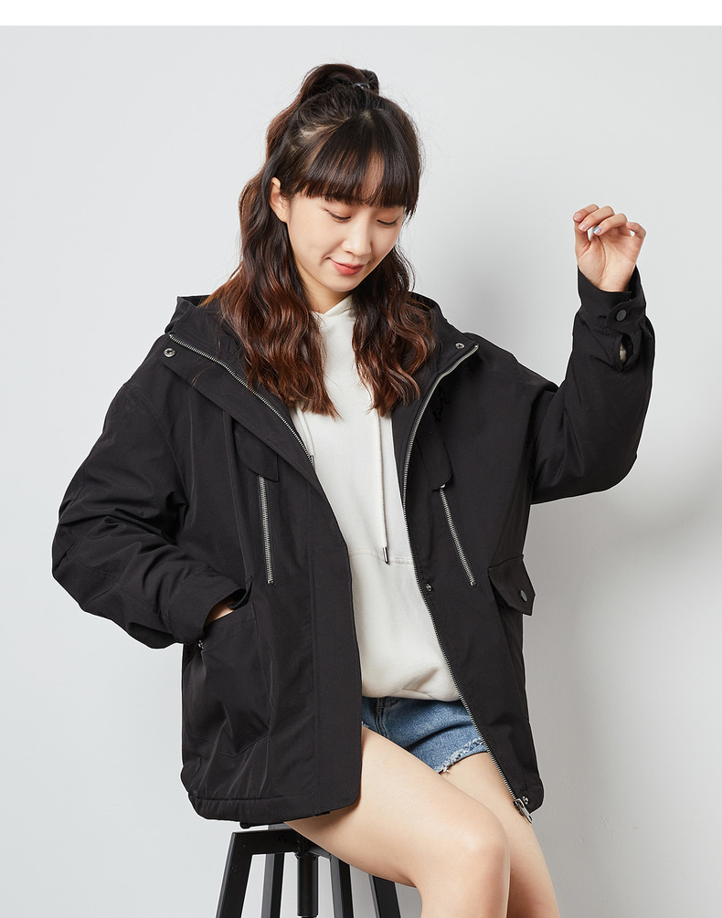 2折价148元唐狮冬季新款外套女工装夹克百搭休闲学生短款宽松小棉袄