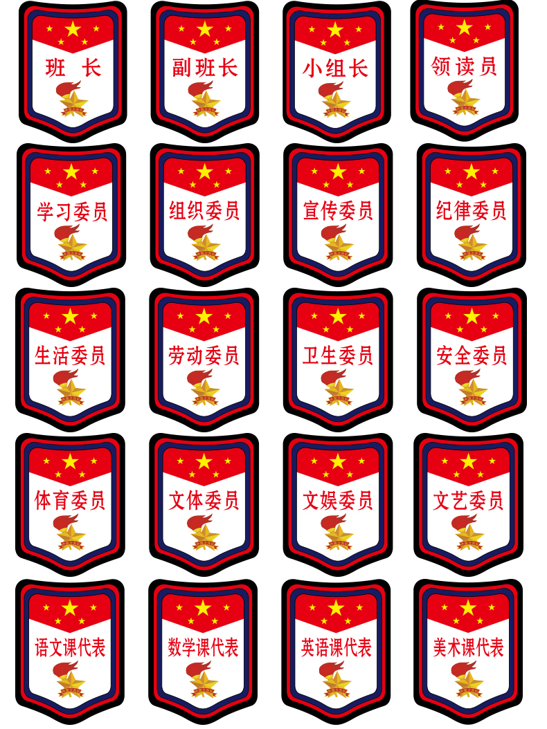 少先队队干标志牌一二小学生班干部臂章大中小队长队委班长小组长定做