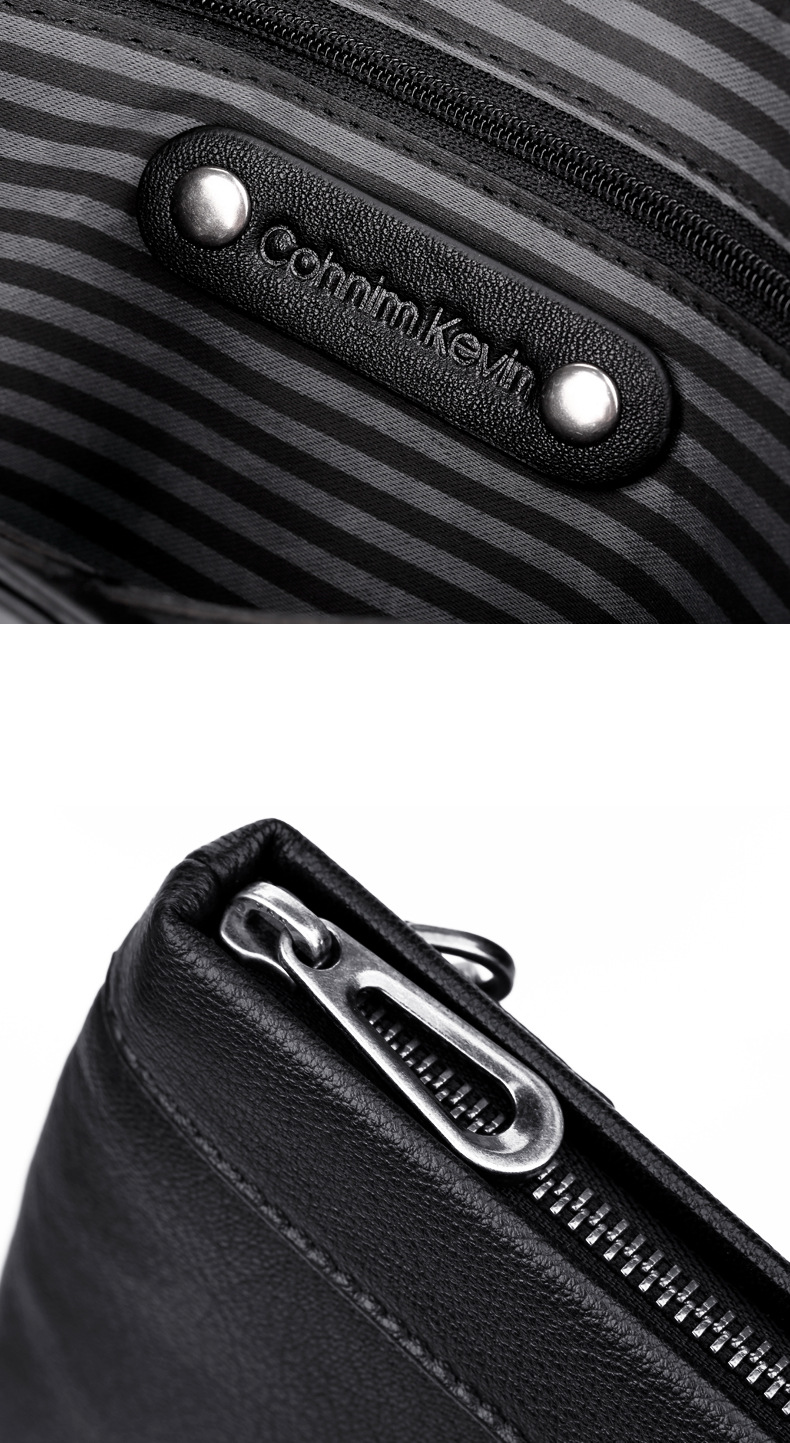 cohnimkevin男士手拿包商务时尚头层羊皮简约纯色信封包男