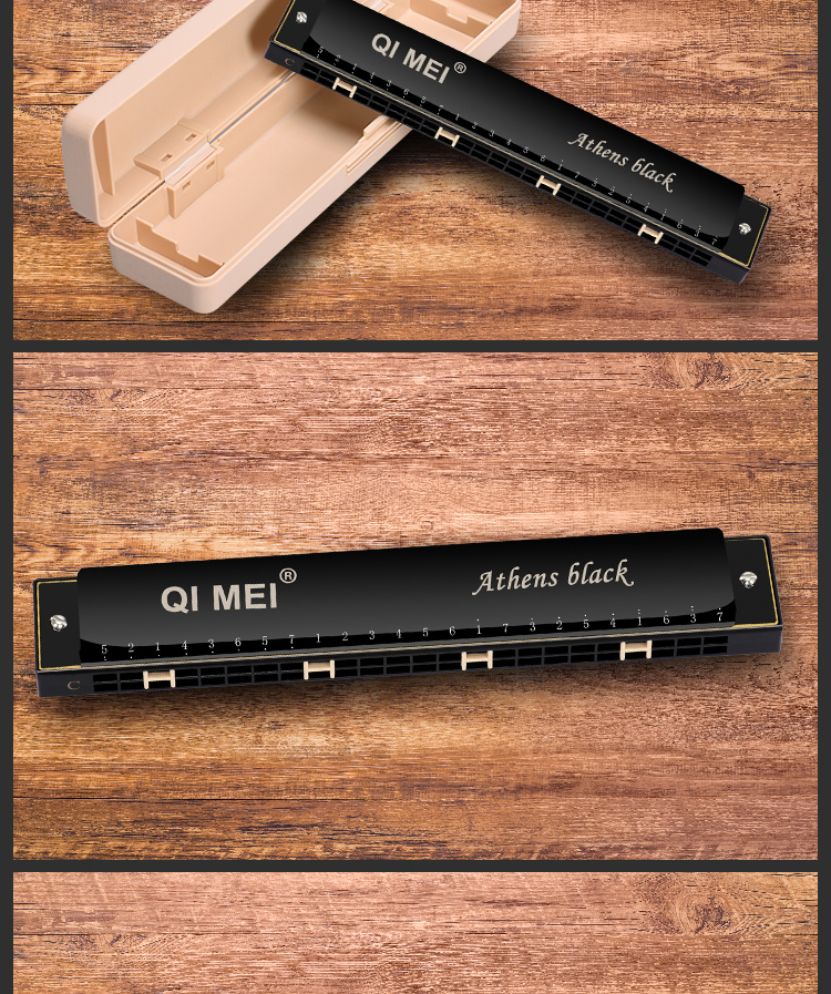 奇美口琴初学者高级成人儿童24孔专业复音c调口风琴入自学乐器