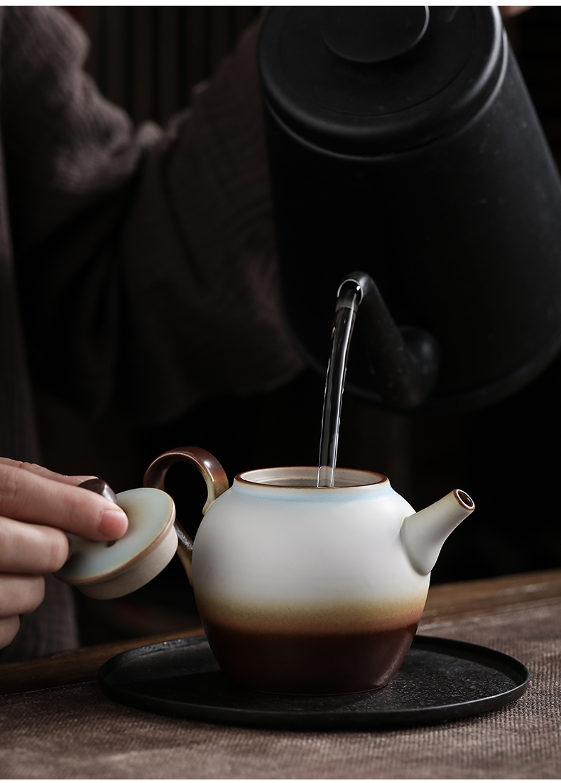三维工匠陶瓷功夫茶具套装粗陶日式家用新中式禅意简约泡茶壶整套茶具