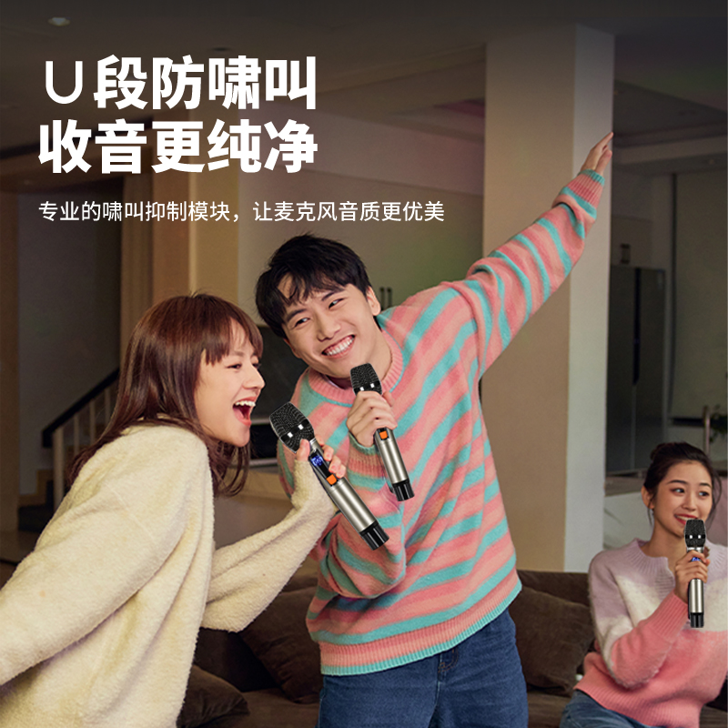 索爱(soaiy) SA-W18 专业话筒万能通用充电麦克风无线会议唱歌KTV演出舞台 双麦