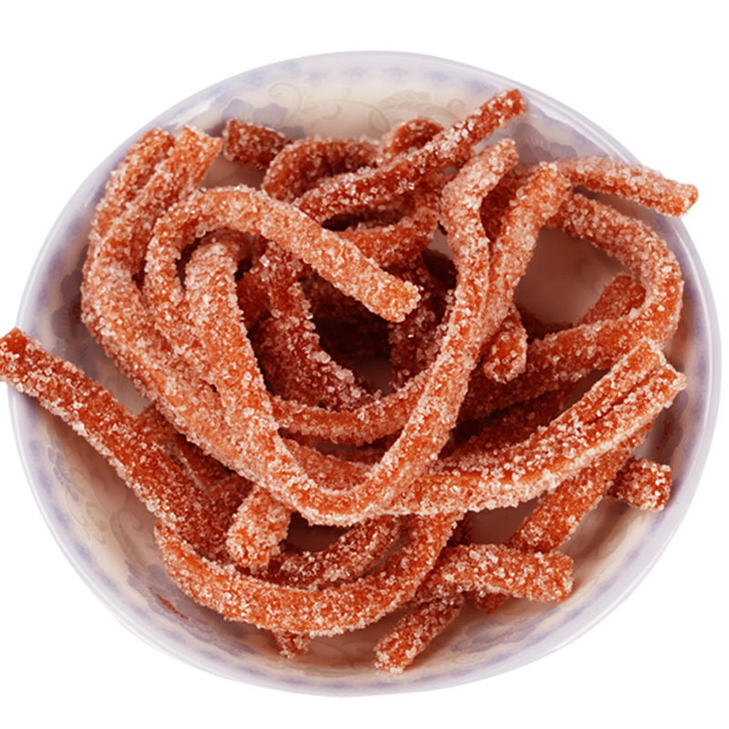 雪花山楂条500g山楂条酸甜可口山楂丝山楂制品零食山楂片卷