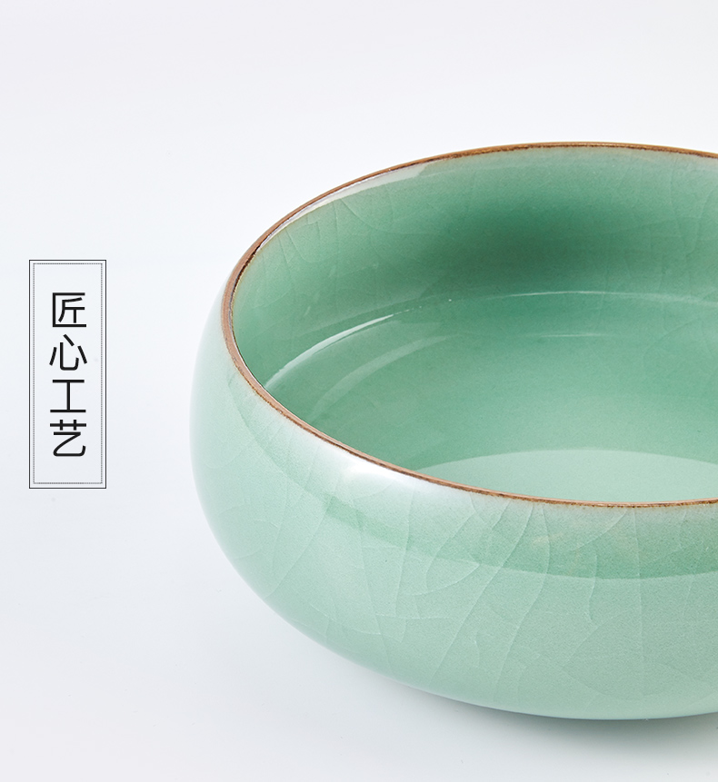 多功能墨池陶瓷笔洗复古笔筒学生带盖砚台初学者练毛笔字画国画装墨汁