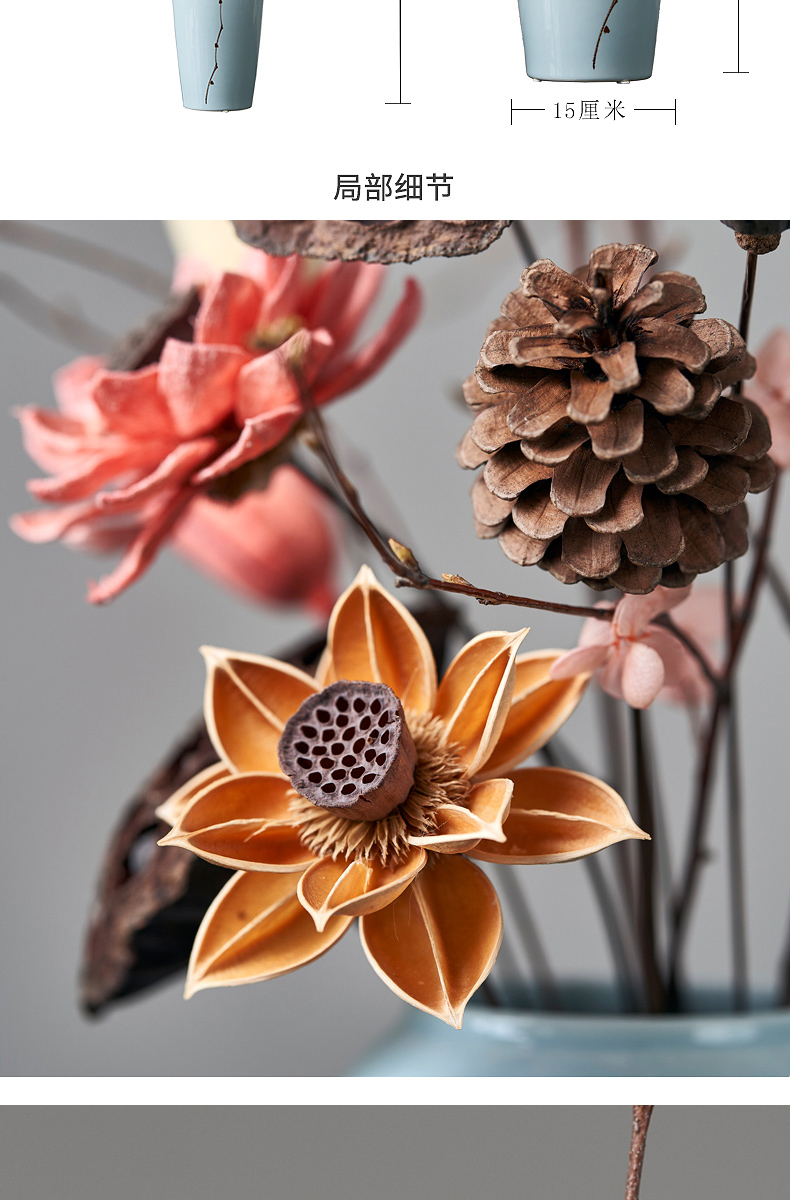 新中式花艺干莲蓬假花装饰客厅花束干花禅意插花大束禅意插花 fenghou