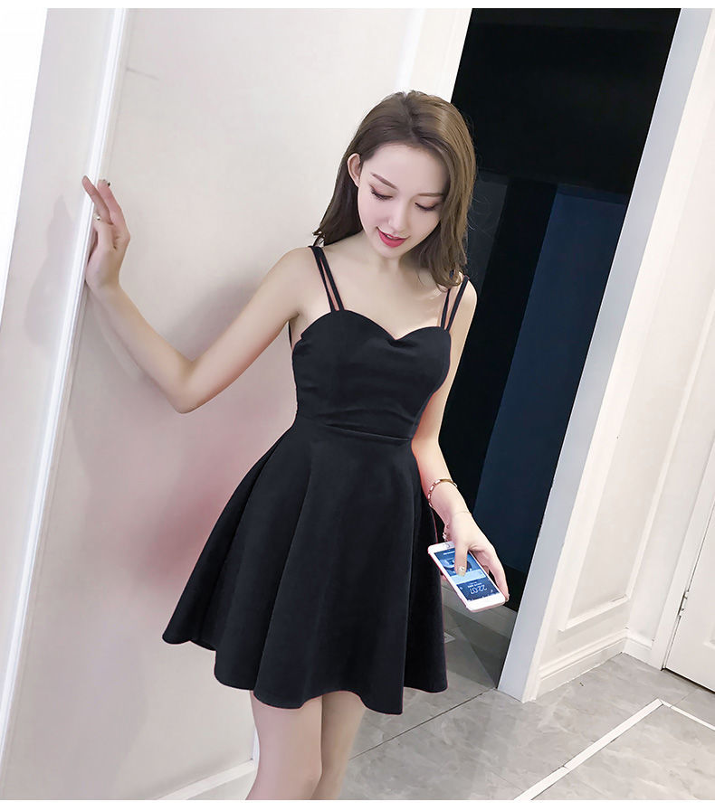 夜场女子公主裙抹胸连衣裙夜店性感吊带裙女夏季修身赫本小黑裙潮红色