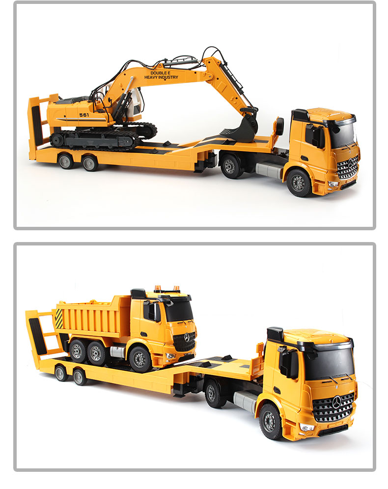 舒弗lachouffe半挂车遥控平板拖车玩具儿童电动大货车工程车大卡车