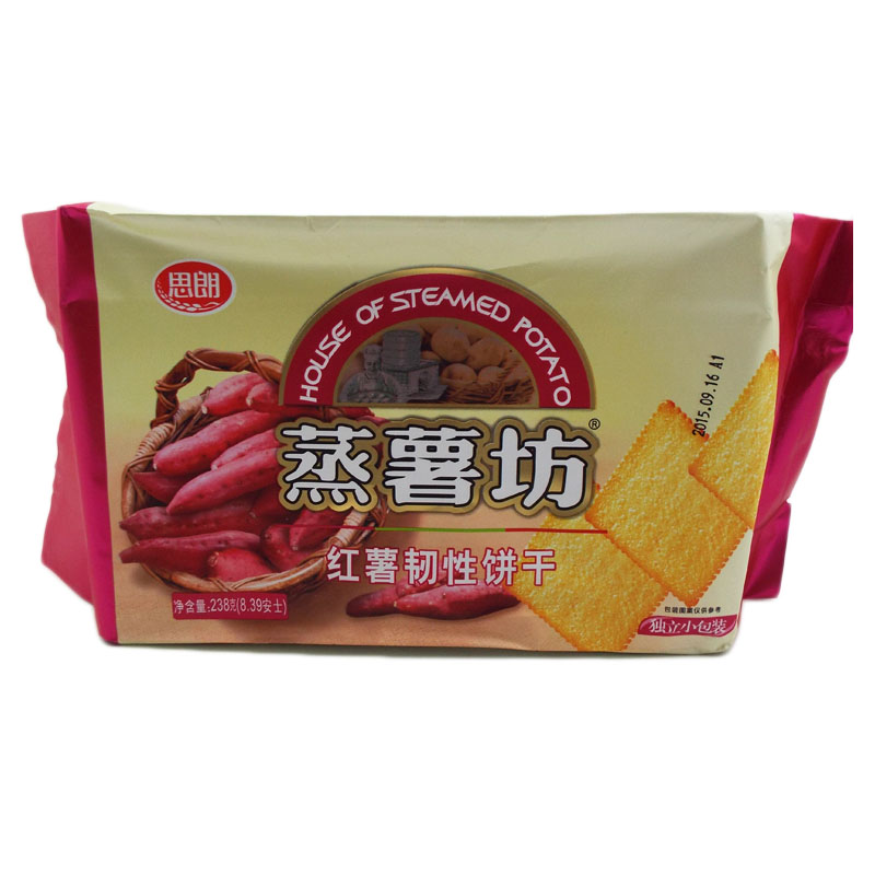 思朗(silang)饼干 思朗 蒸薯坊饼干238克 原滋味休闲零食 韧性 薄脆