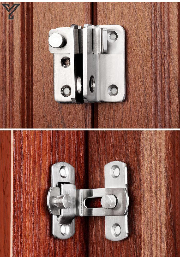 门栓免打孔锁门器推拉门插销门扣不锈钢粘贴式搭扣门闩卡扣锁扣 敬平