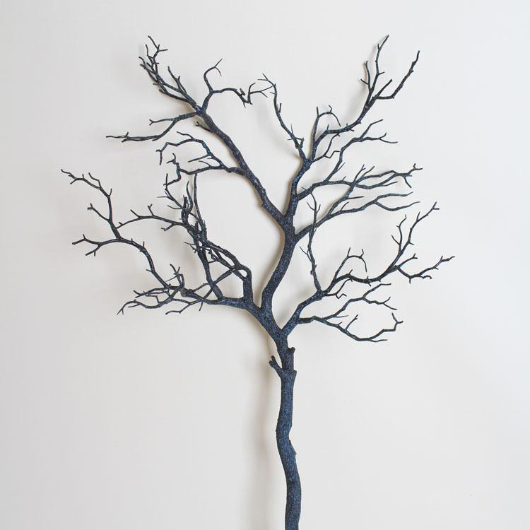 高仿真枯枝干树枝干花艺术插花软装落地影楼婚庆装饰过胶圣诞 白色 干