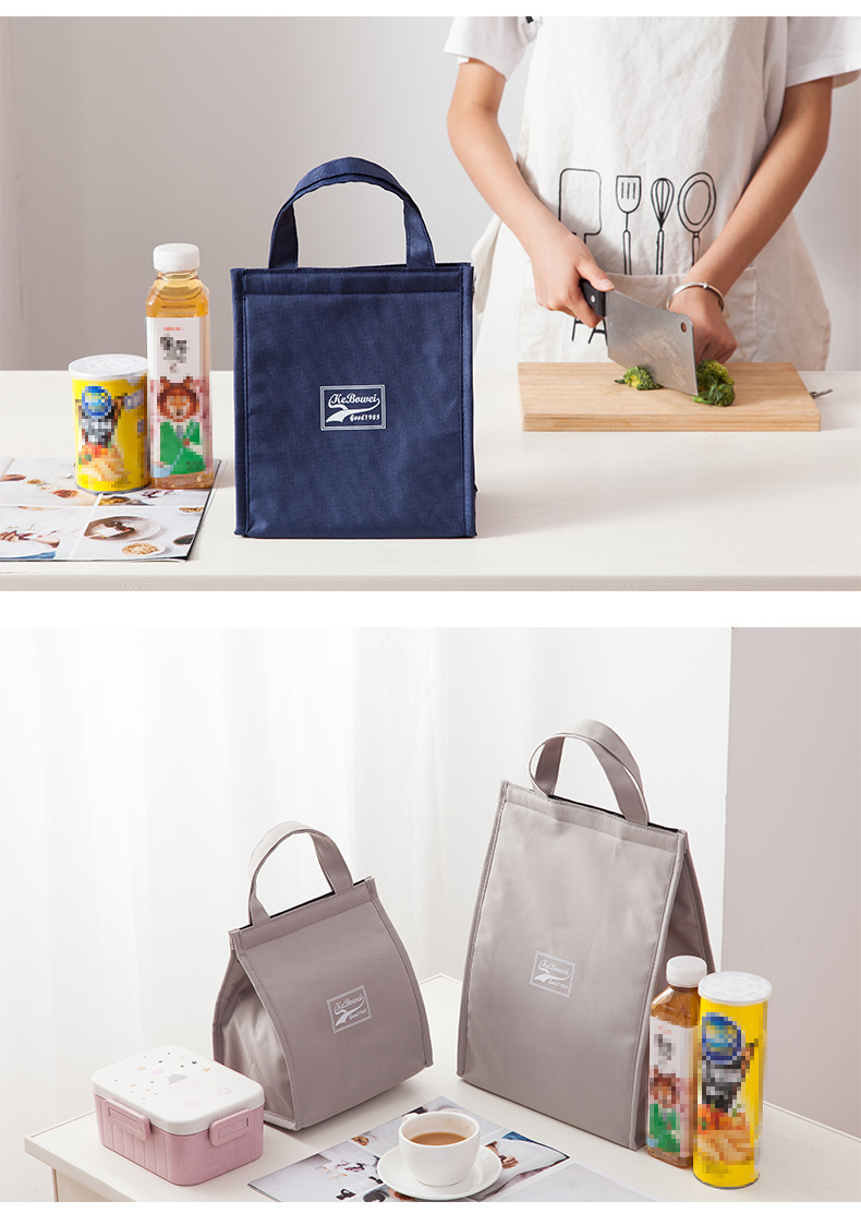 喜家家饭盒袋保温手提便当大容量手拎大号学生餐袋子铝箔加厚装带饭的