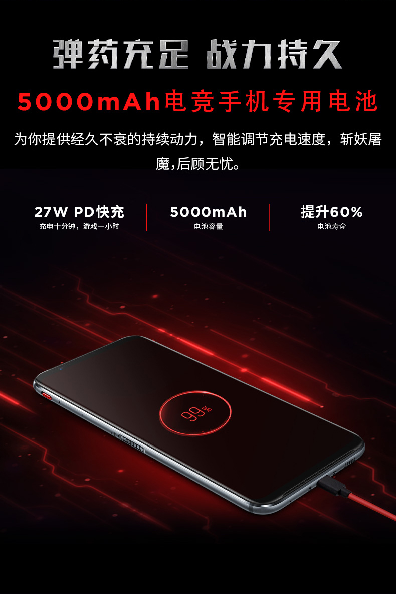 顺丰送壳膜耳机努比亚nubia红魔3s电竞游戏手机8gb128gb玄铁黑骁龙855