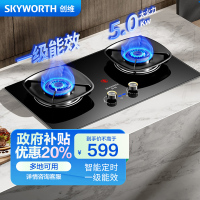 创维(Skyworth)燃气灶双灶具Z215B 双灶定时5.0KW聚能猛火爆炒 台式/嵌入式两用炉具 家用液化气